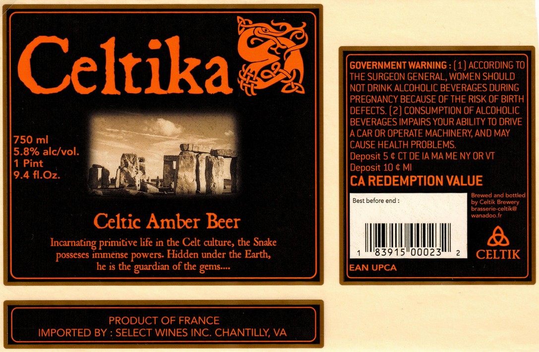 etiquette BRASSERIE CELTIK 25