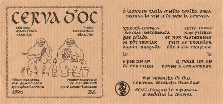 Etiquette BRASSERIE CERVA D'OC 02