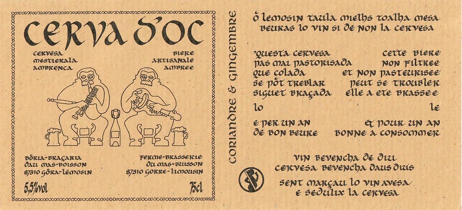 Etiquette BRASSERIE CERVA D'OC 09