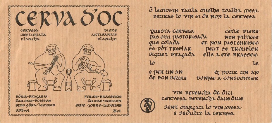 Etiquette BRASSERIE CERVA D'OC 11