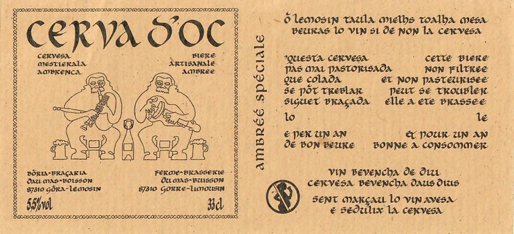 Etiquette BRASSERIE CERVA D'OC 13