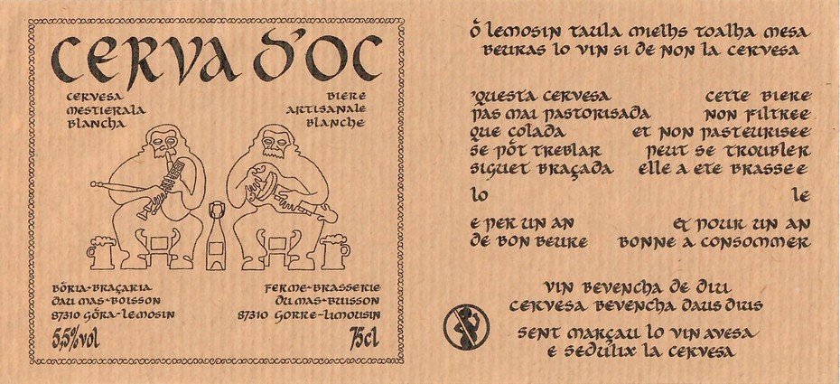 Etiquette BRASSERIE CERVA D'OC 14