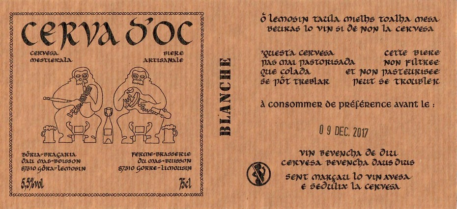 Etiquette BRASSERIE CERVA D'OC 15