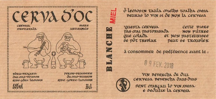 Etiquette BRASSERIE CERVA D'OC 16
