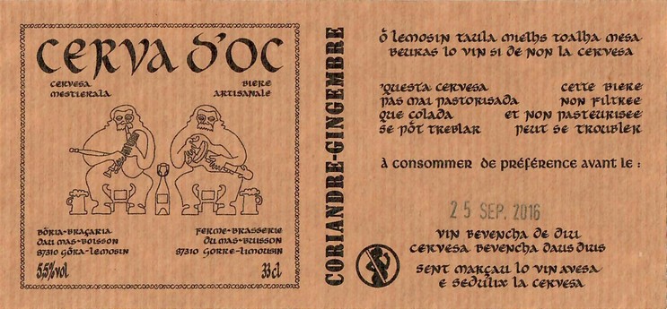 Etiquette BRASSERIE CERVA D'OC 19