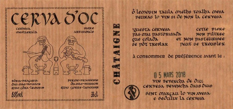 Etiquette BRASSERIE CERVA D'OC 20