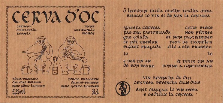 Etiquette BRASSERIE CERVA D'OC 25