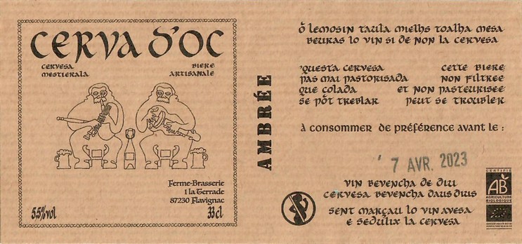 Etiquette BRASSERIE CERVA D'OC 28