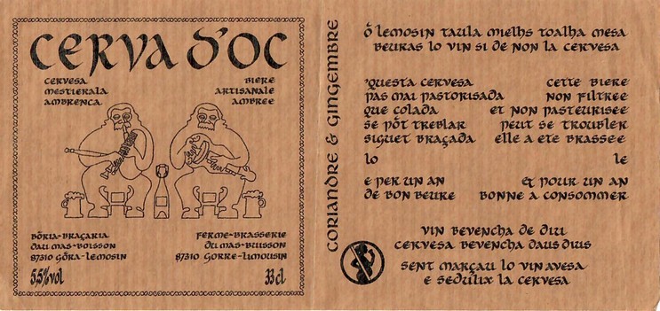 Etiquette BRASSERIE CERVA D'OC 31