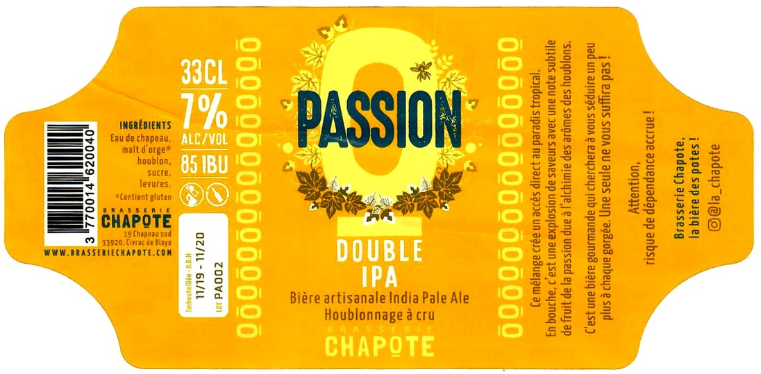 etiquette BRASSERIE CHAPOTE 01