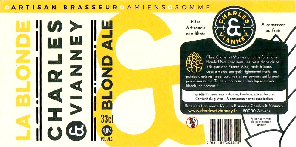 Etiquette BRASSERIE CHARLES ET VIANNEY 01