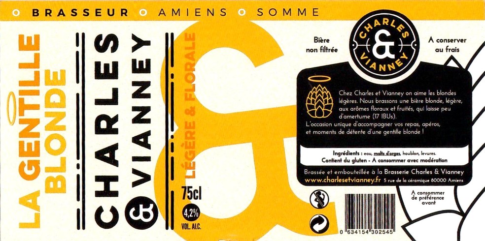 Etiquette BRASSERIE CHARLES ET VIANNEY 16