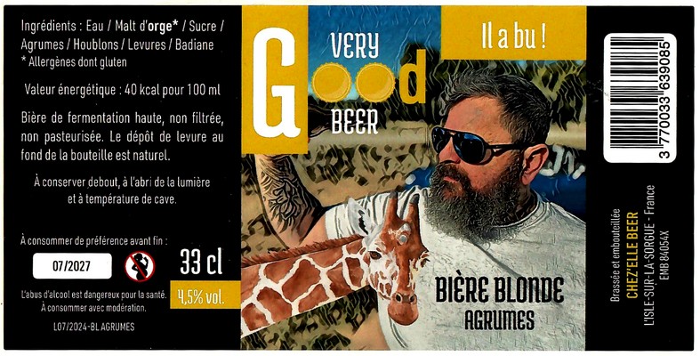 Etiquette BRASSERIE CHEZ ELLE BEER 09