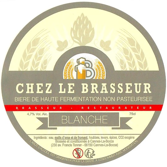 Etiquette BRASSERIE CHEZ LE BRASSEUR CANNES 02