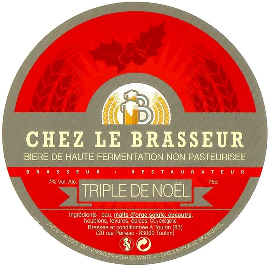 Etiquette BRASSERIE CHEZ LE BRASSEUR TOULON 02
