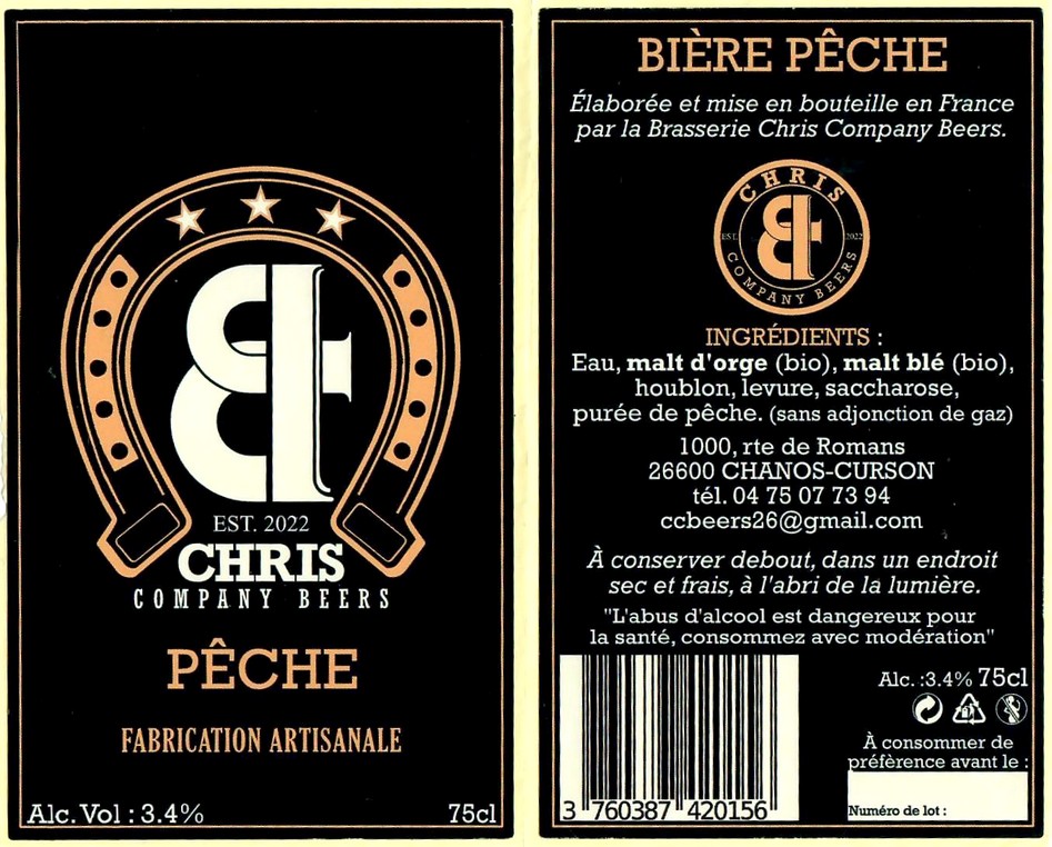 Etiquette BRASSERIE CHRIS COMPANY BEERS 01
