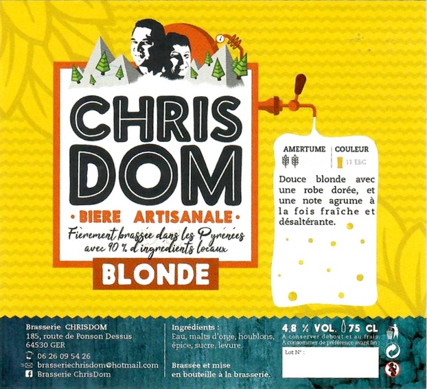 Etiquette BRASSERIE CHRISDOM 18