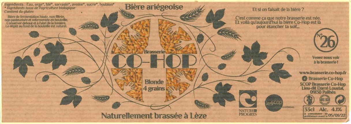 Etiquette BRASSERIE CO HOP 18