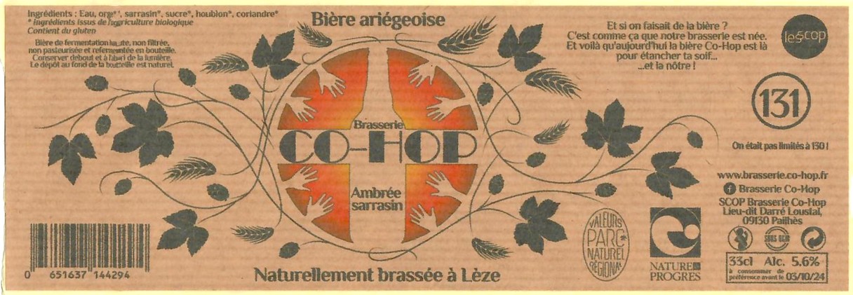 Etiquette BRASSERIE CO HOP 26