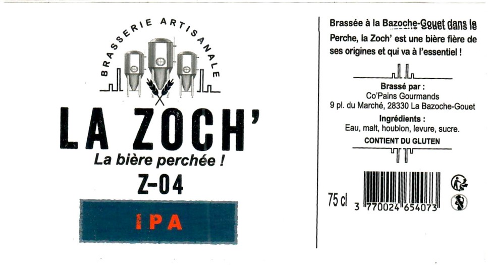 Etiquette BRASSERIE COPAINS GOURMANDS 01