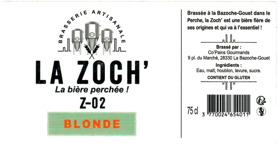 Etiquette BRASSERIE COPAINS GOURMANDS 04