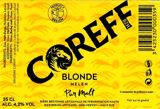 etiquette BRASSERIE COREFF 154