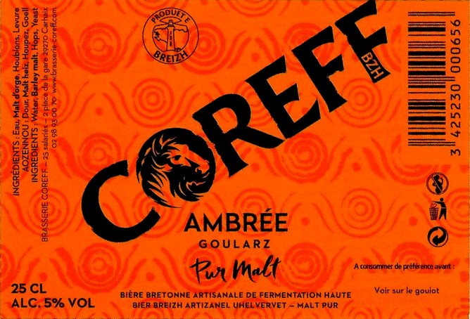 etiquette BRASSERIE COREFF 160
