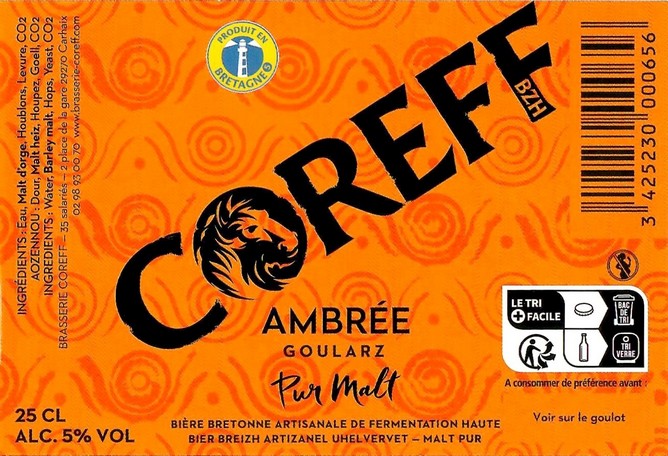 Etiquette BRASSERIE COREFF 168