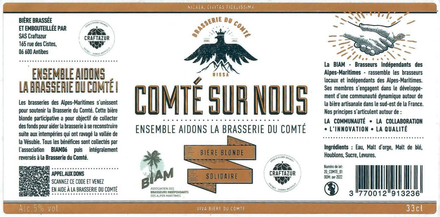 Etiquette BRASSERIE CRAFTAZUR 01