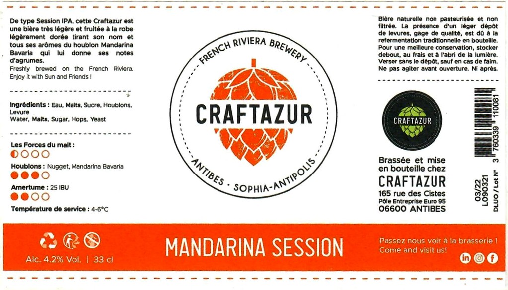 Etiquette BRASSERIE CRAFTAZUR 04
