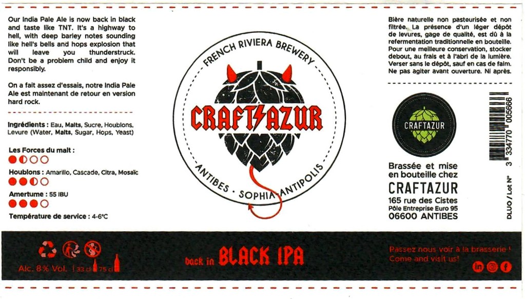 Etiquette BRASSERIE CRAFTAZUR 05