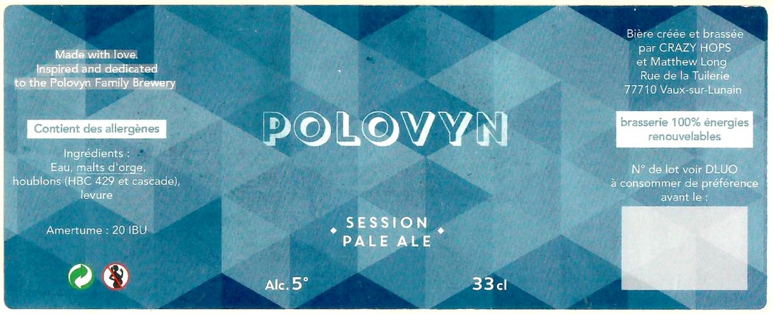 Etiquette BRASSERIE CRAZY HOPS 21