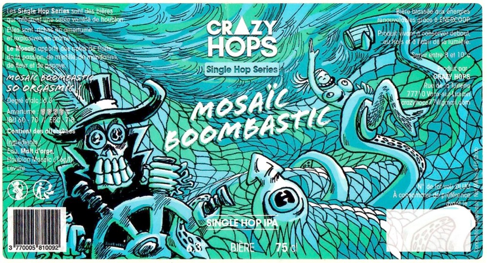 Etiquette BRASSERIE CRAZY HOPS 22