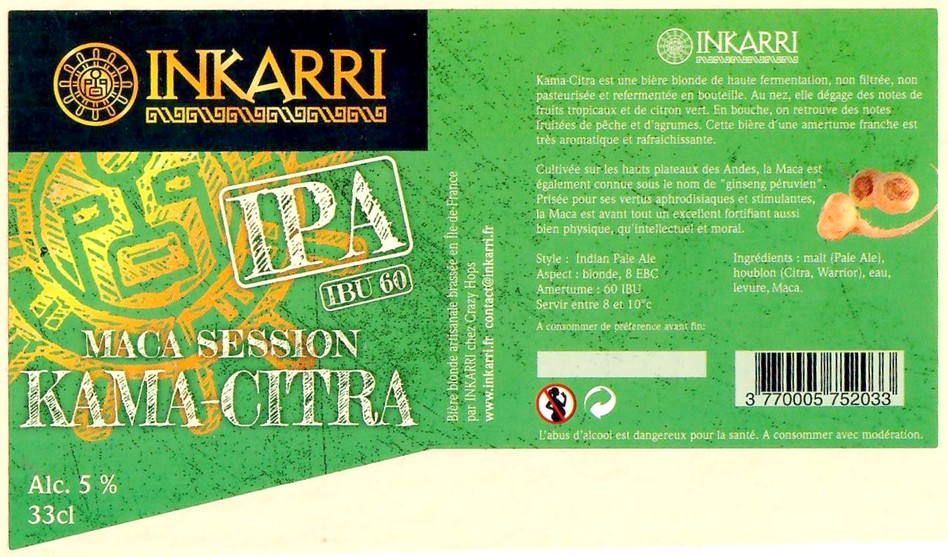 Etiquette BRASSERIE CRAZY HOPS 25