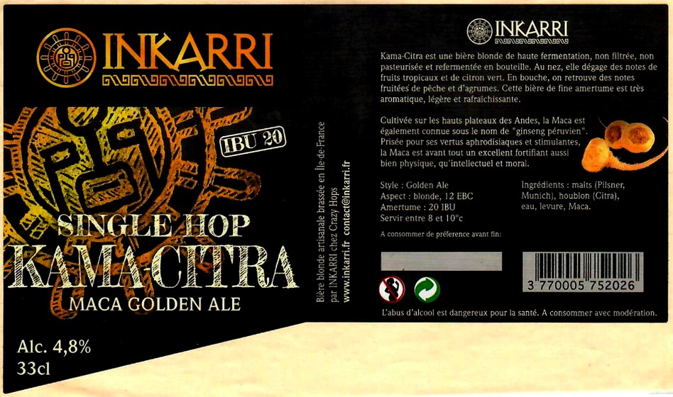 Etiquette BRASSERIE CRAZY HOPS 27