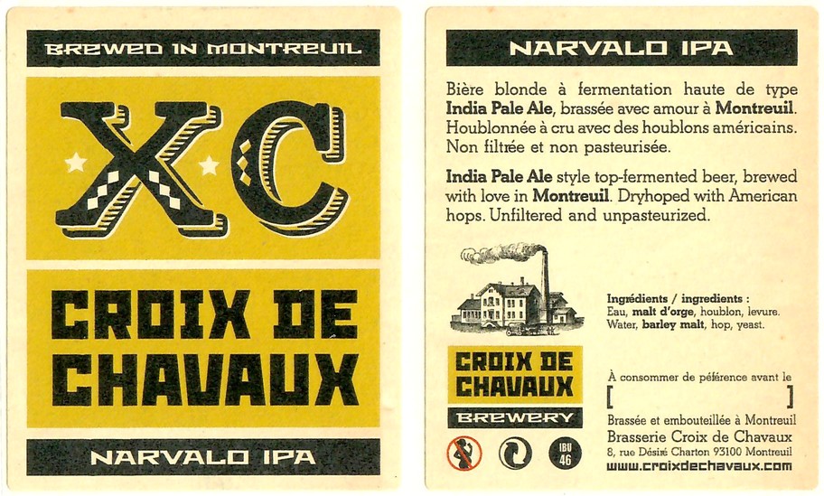 Etiquette BRASSERIE CROIX DE CHAVAUX 01