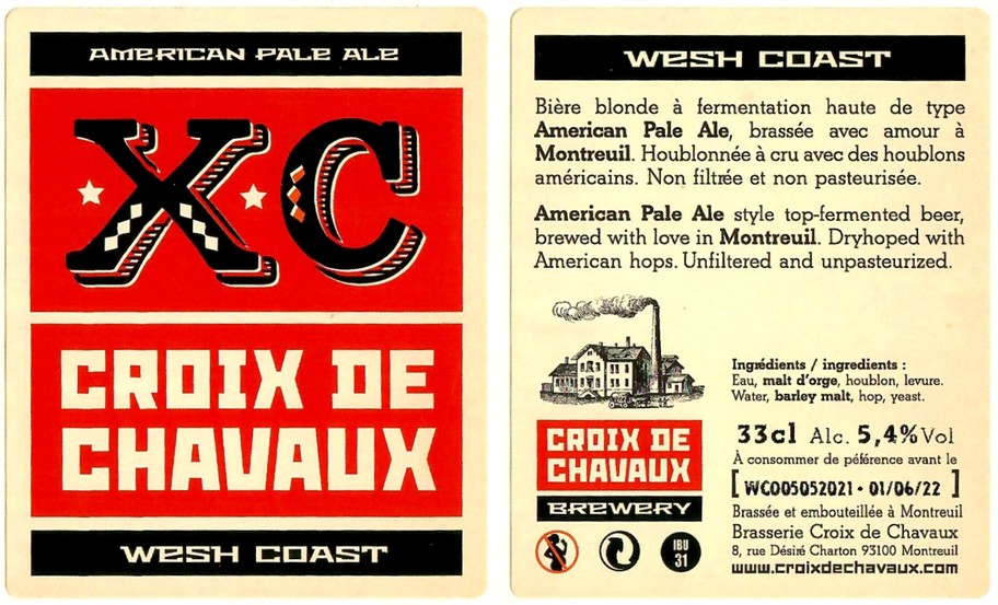 Etiquette BRASSERIE CROIX DE CHAVAUX 05