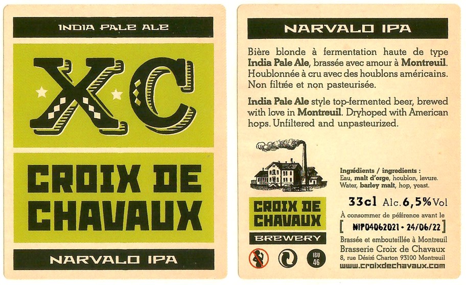 Etiquette BRASSERIE CROIX DE CHAVAUX 06