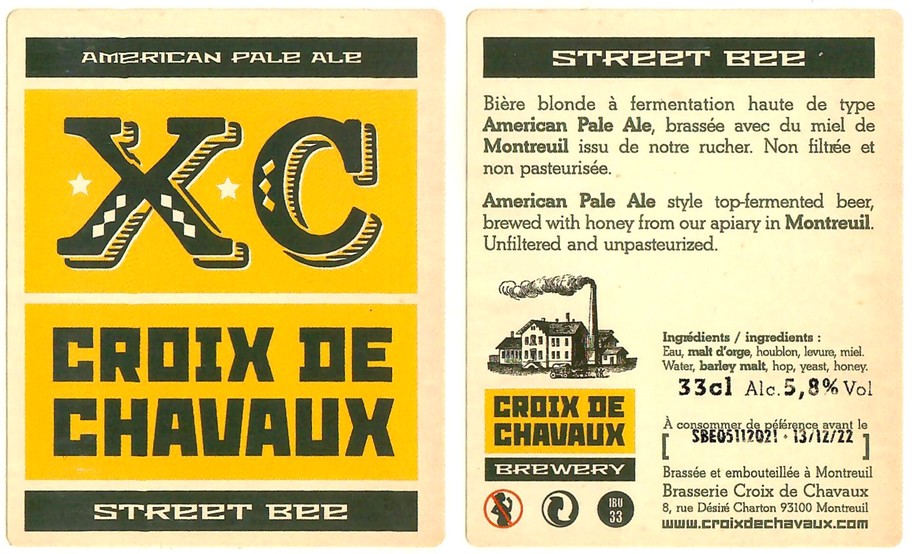 Etiquette BRASSERIE CROIX DE CHAVAUX 08