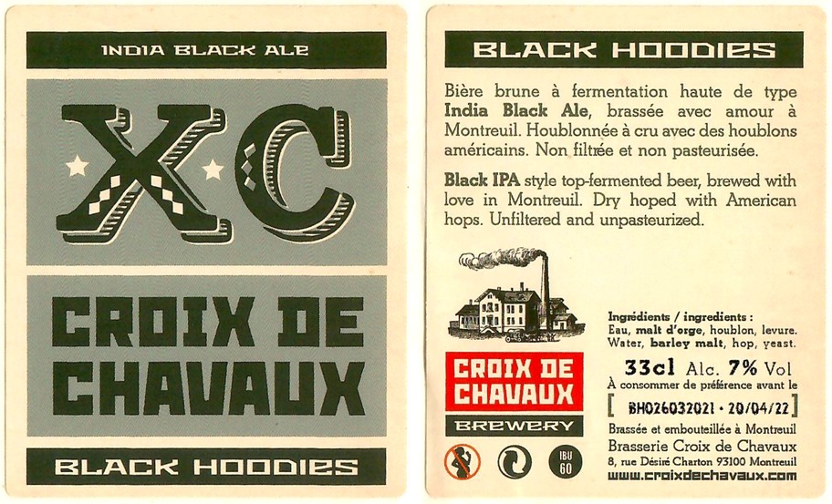 Etiquette BRASSERIE CROIX DE CHAVAUX 10