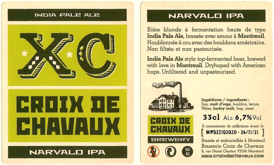 Etiquette BRASSERIE CROIX DE CHAVAUX 11