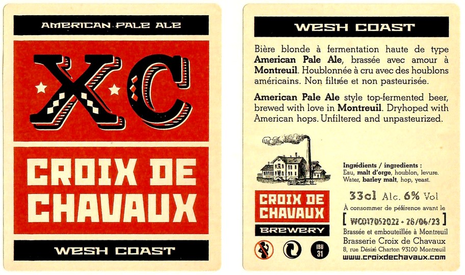 Etiquette BRASSERIE CROIX DE CHAVAUX 12