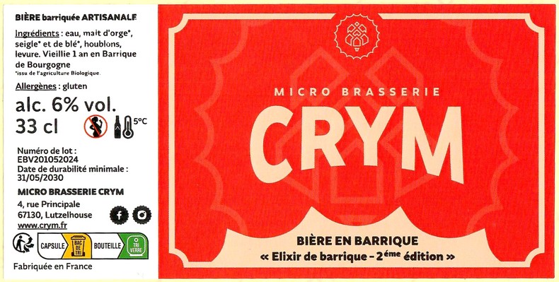 Etiquette BRASSERIE CRYM 01