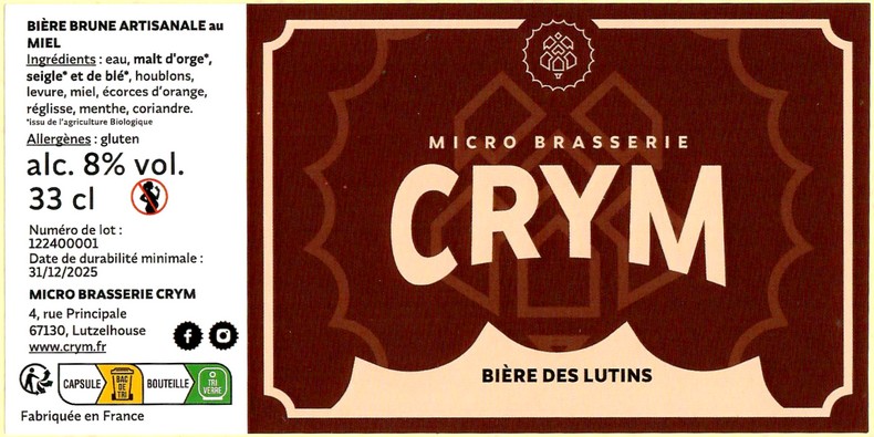 Etiquette BRASSERIE CRYM 06