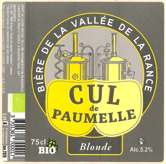 Etiquette BRASSERIE CUL DE PAUMELLE 14