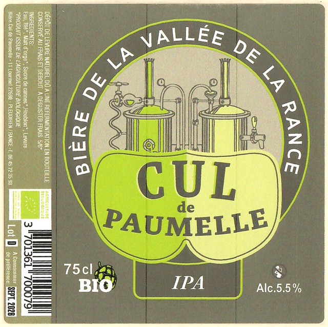 Etiquette BRASSERIE CUL DE PAUMELLE 15