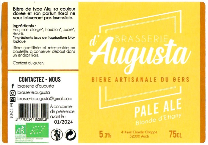 Etiquette BRASSERIE D'AUGUSTA 08