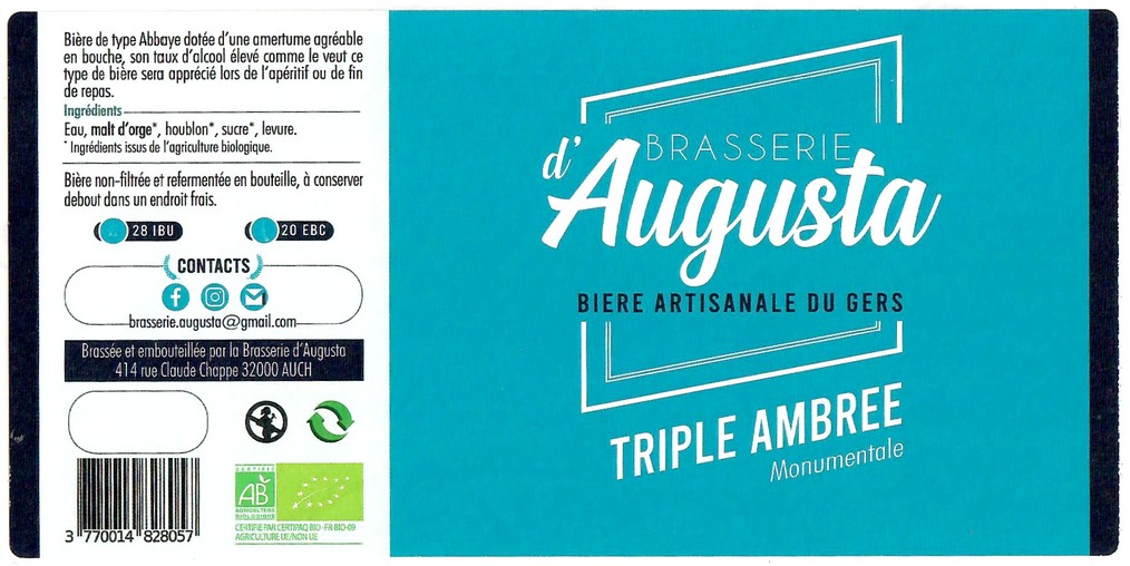 Etiquette BRASSERIE D'AUGUSTA 12