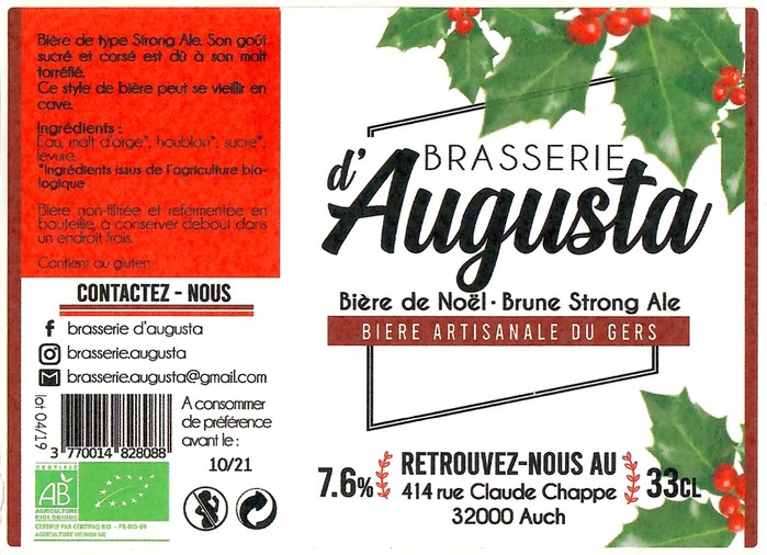 Etiquette BRASSERIE D'AUGUSTA 15