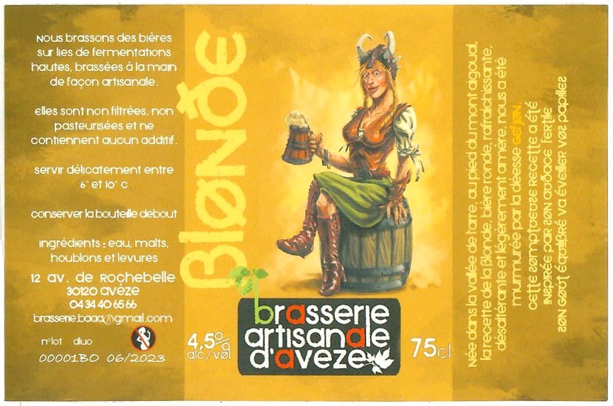 Etiquette BRASSERIE D'AVEZE 07